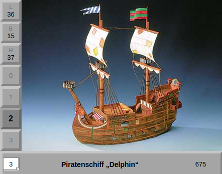 Bateau Pirate "Delphin", maquette en carton Schreiber-Bogen