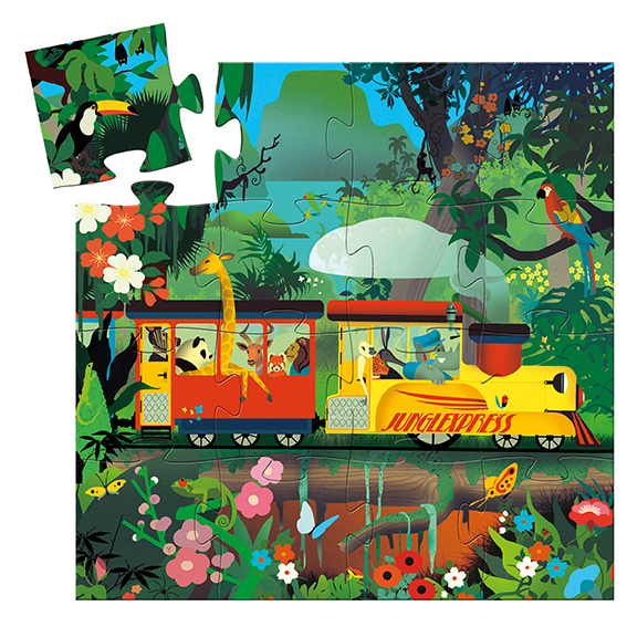 Puzzles silhouettes La locomotive - 16 pcs Djeco