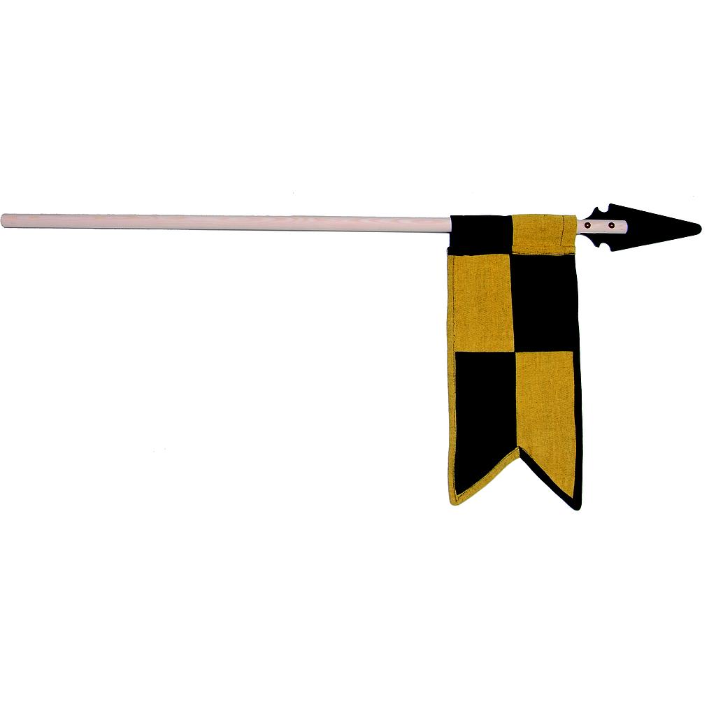 Lance, fanion noir-jaune, 107 cm VAH