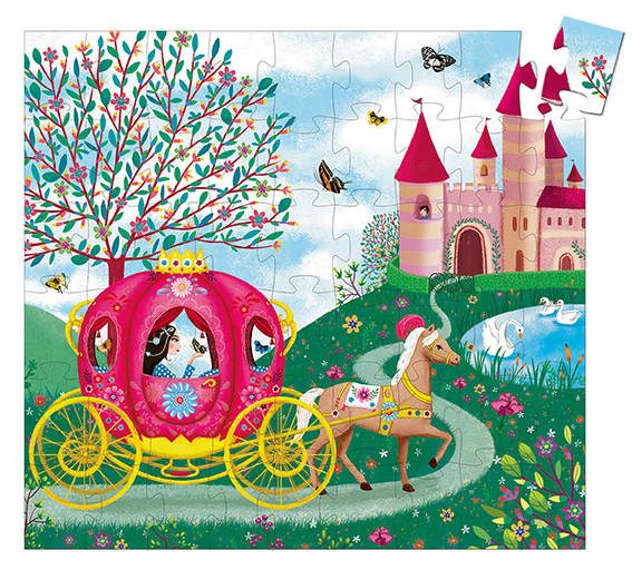 Puzzles silhouettes Le carrosse d'Elise - 54 pcs Djeco