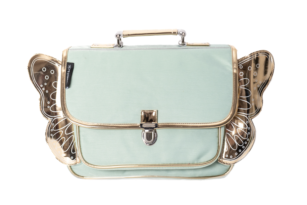 Mini cartable ailé vert (Caramel & Cie)