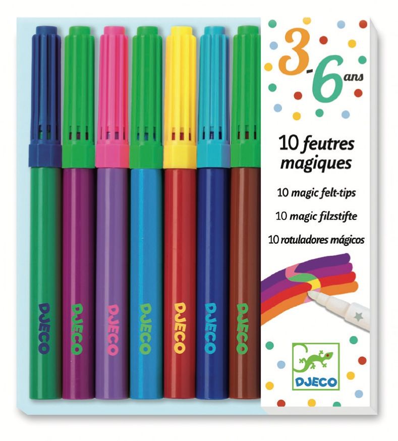 Les couleurs des petits 10 feutres magiques Djeco