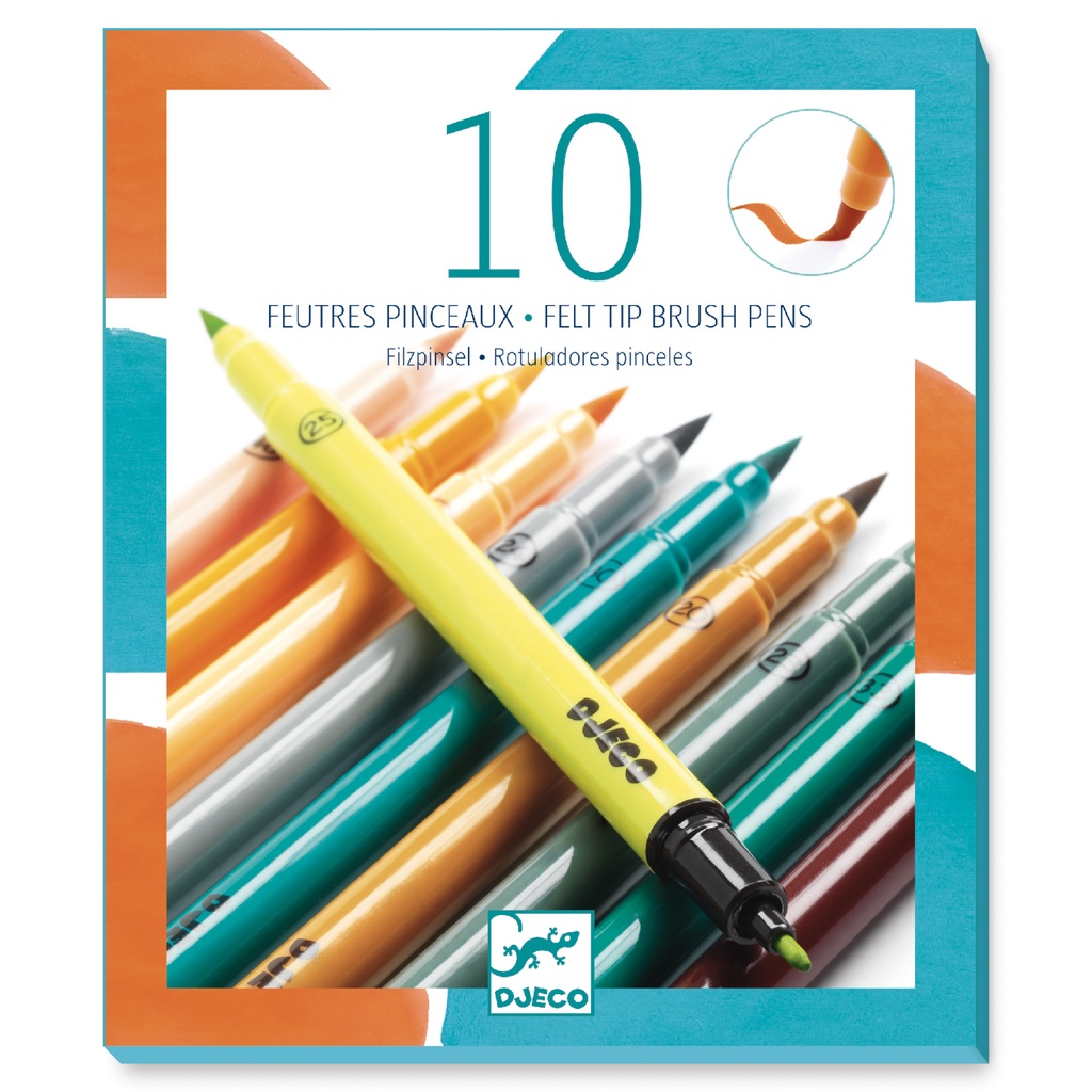 10 feutres pinceaux - tertiaire (Les Couleurs Djeco)