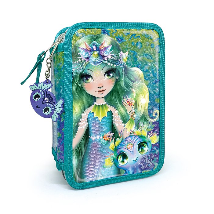Trousse de crayon à 3 volets verte Nebulous star