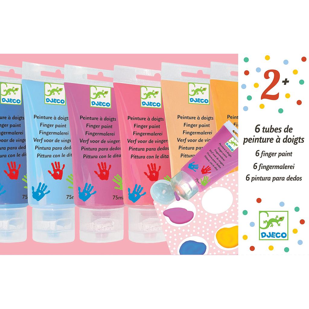 Les couleurs des petits 6 tubes de peinture à doigts Sweet Djeco