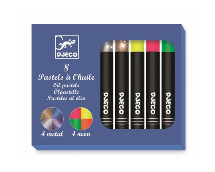 8 pastels à l'huile - pop (Les Couleurs Djeco)
