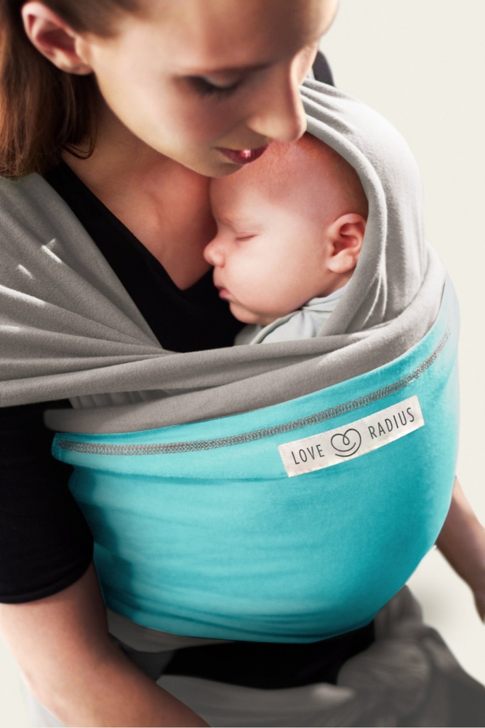 Echarpe Originale Love Radius Gris clair, poche turquoise