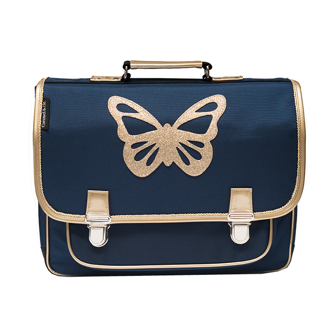 Cartable GM papillon bleu Caramel & Cie