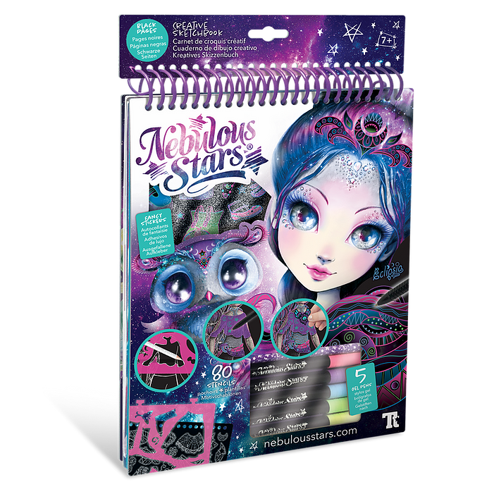 Carnet de croquis créatif Eclipsia pages noires Nebulous star