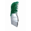 Casque argenté en carton riveté, avec plume VAH