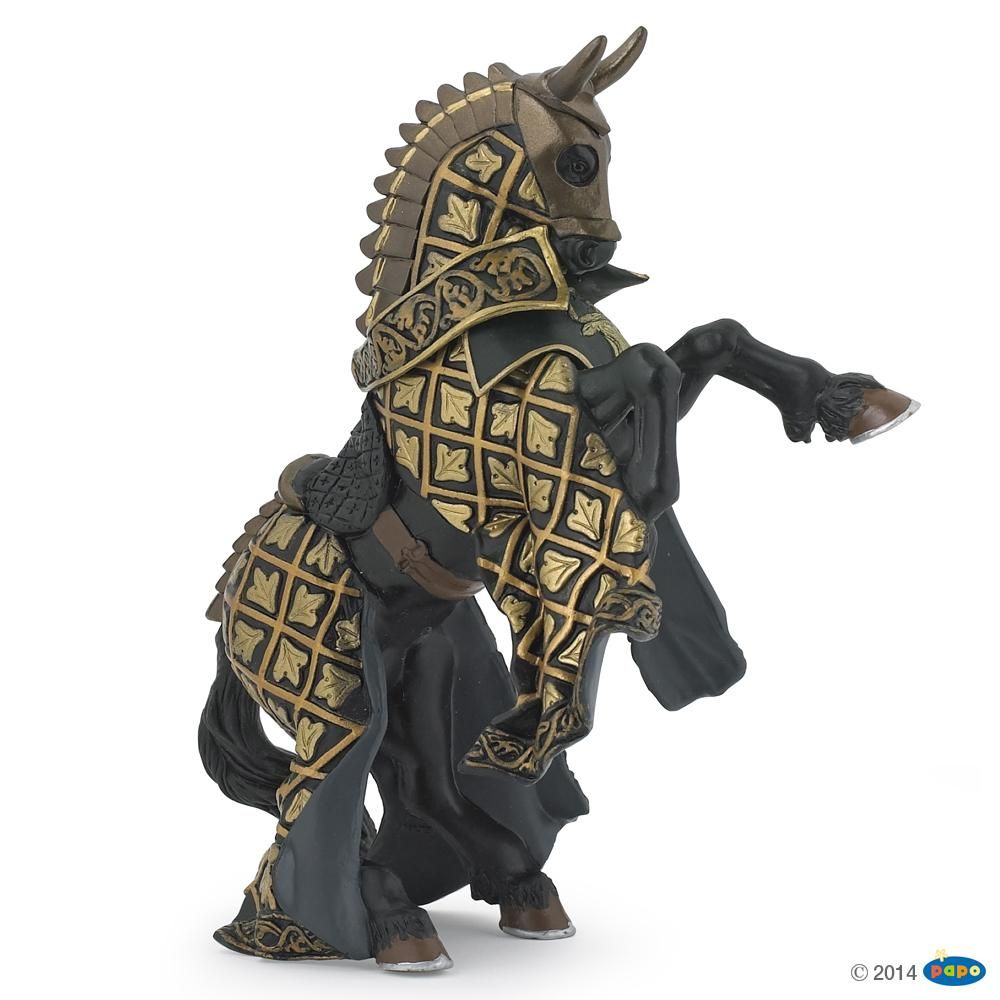 Cheval du Maître des armes cimier taureau, Figurine du Monde Médiéval Papo