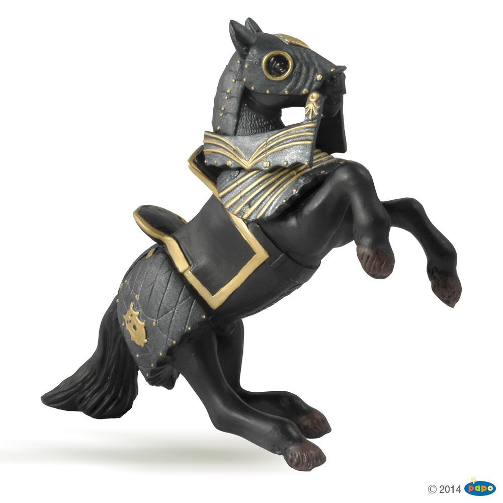 Cheval du chevalier en armure noire, Figurine du Monde Médiéval Papo