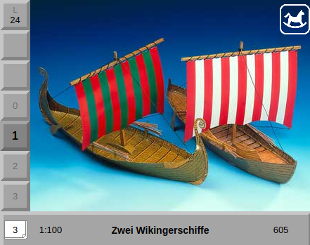Deux bateaux viking, maquette en carton Schreiber-Bogen
