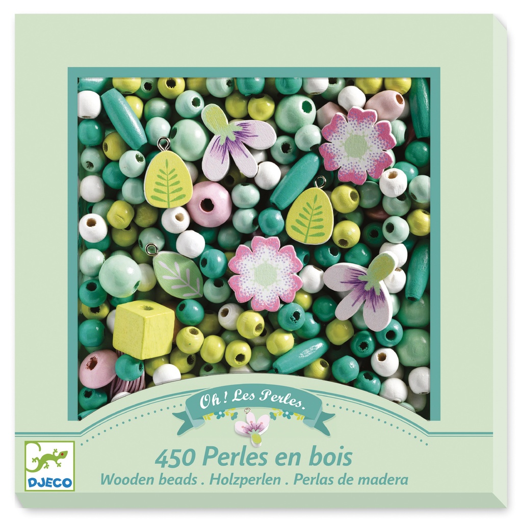 Perles et bijoux Perles bois - Feuilles et fleurs Djeco