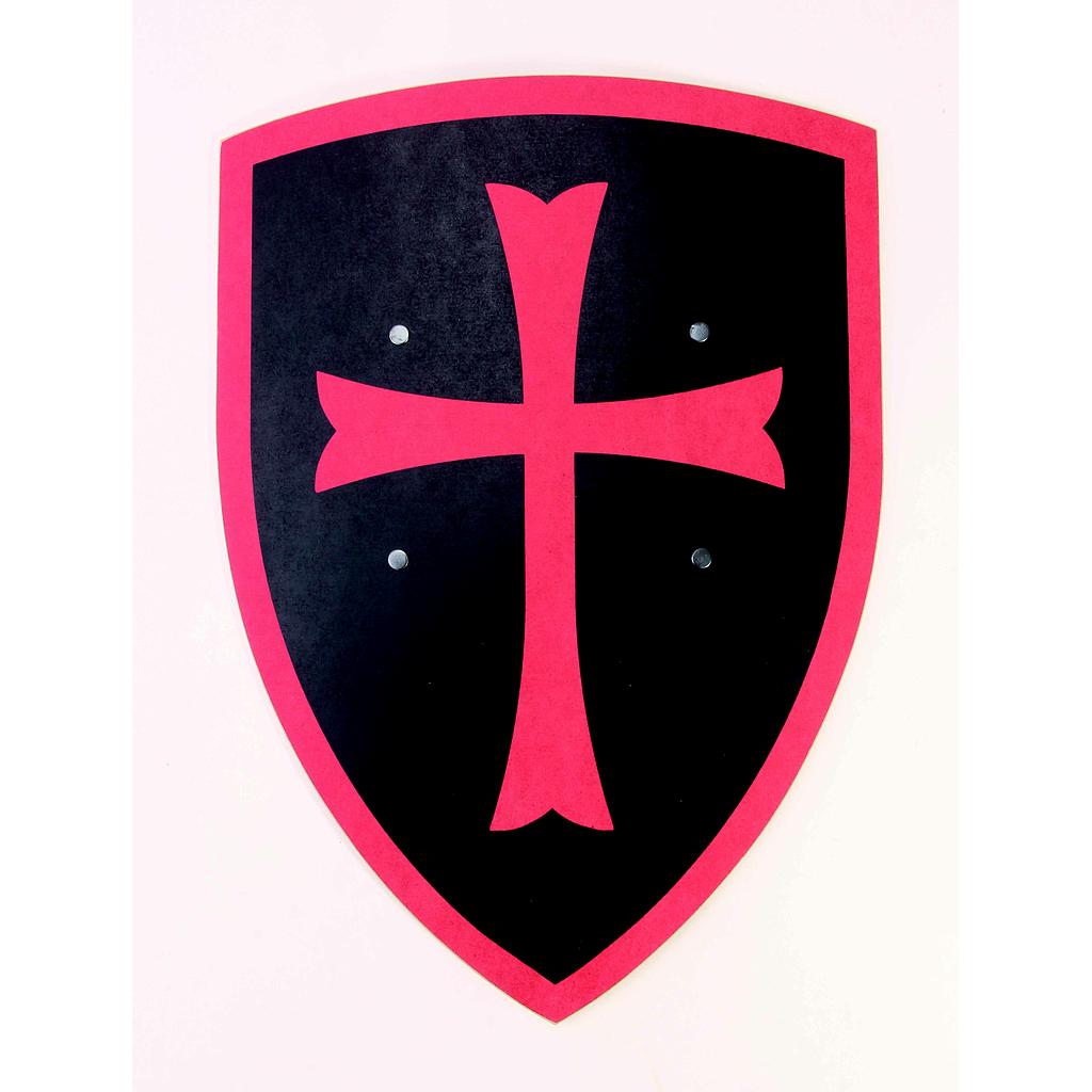 Grand Bouclier Templier, noir-rouge, incurvé VAH