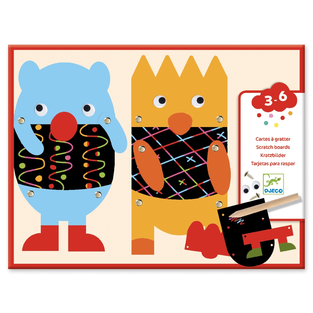 Cartes à gratter des petits Gratte les petits monstres Djeco