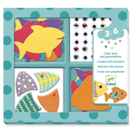 [DJE_DJ09052] Stickers des petits J'aime les poissons Djeco