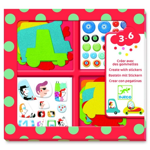 [DJE_DJ09051] Stickers des petits J'aime les voitures Djeco