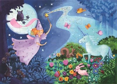 [DJE_DJ07225] Puzzles silhouettes La fée et la licorne - 36 pcs Djeco
