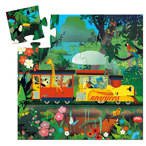 [DJE_DJ07267] Puzzles silhouettes La locomotive - 16 pcs Djeco