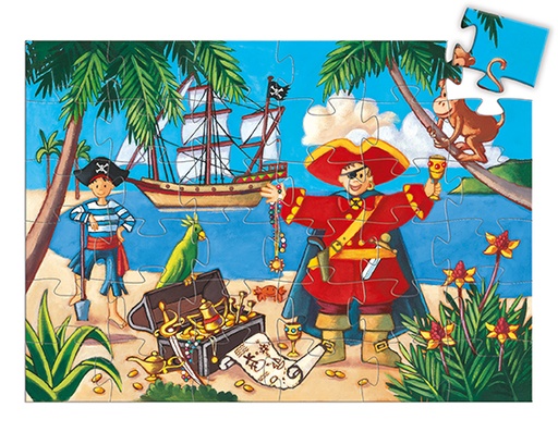 [DJE_DJ07220] Puzzles silhouettes Le pirate et son trésor - 36 pcs Djeco