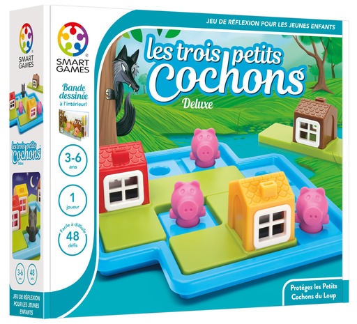 [SMA_SG 023 FR] Les Trois Petits Cochons "Deluxe" - 48 défis pré-scolaires Smart Games