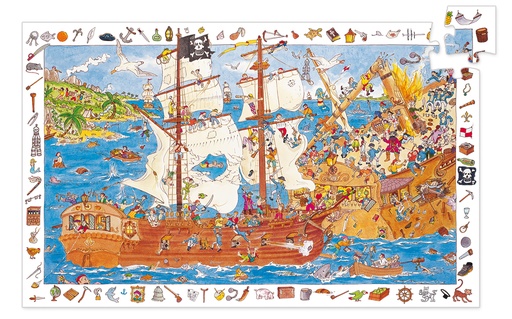 [DJE_DJ07506] Puzzles observation Les pirates - 100 pcs - FSC MIX Djeco