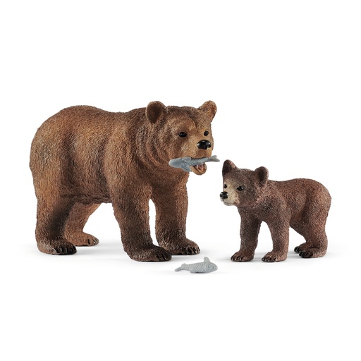 [SCH_42473] Maman Grizzly Avec Ourson (Wild Life Schleich)
