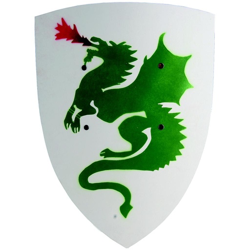 [VAH_201] Petit Bouclier incurvé, Dragon sur fond blanc VAH