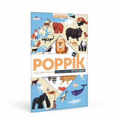 [PIK_DIS003] Poster d'autocollants Animaux du monde Poppik