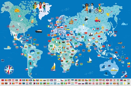 [PIK_DIS001] Poster d'autocollants Drapeaux Poppik