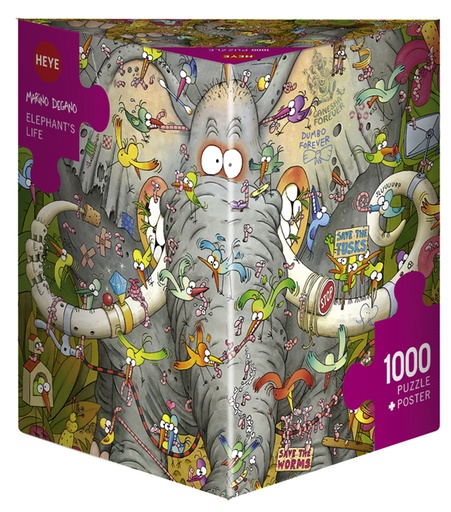 [MER_57956] Puzzle 1000p Elephant's Life Degano (Heye)