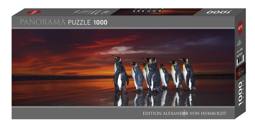 [MER_58375] Puzzle 1000p Panorama King penguins (Heye)