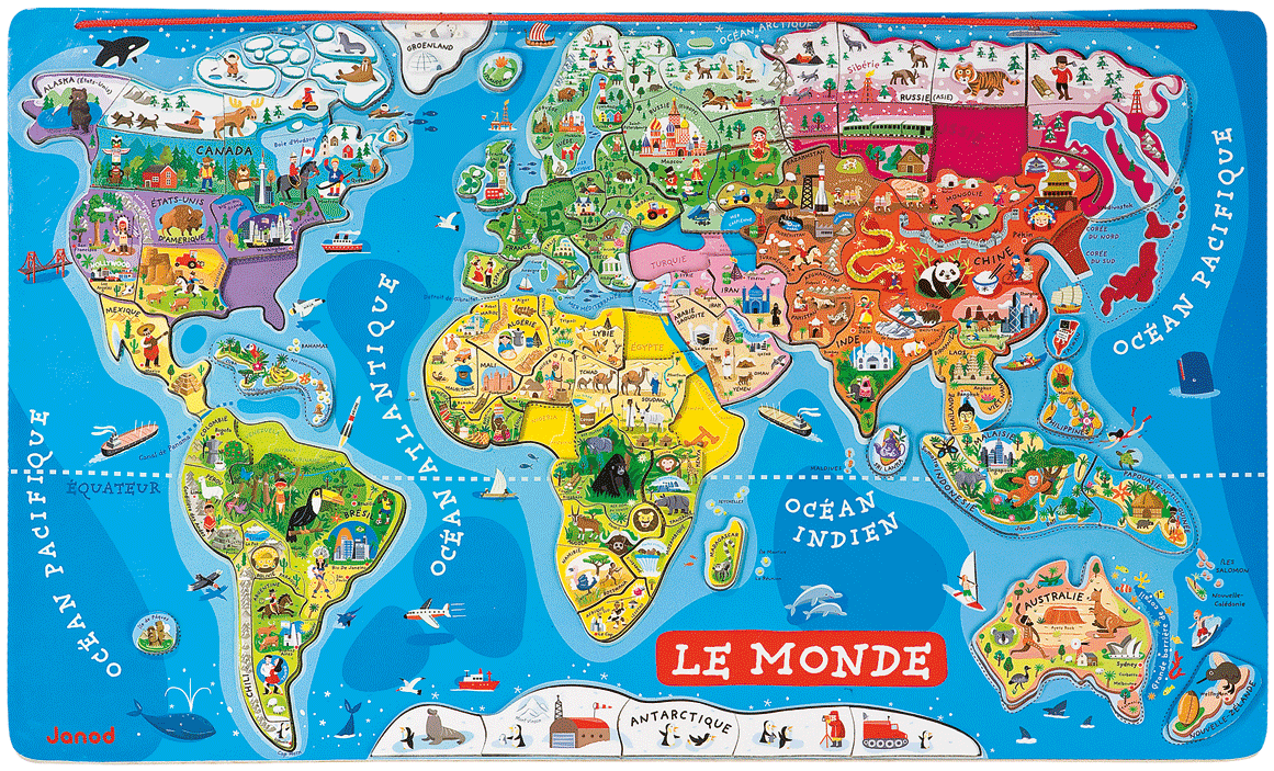 [JAN_J05500] Puzzle Monde Magnetique Version Francaise Janod