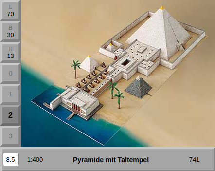 [AUE_741] Pyramide et temple de la vallée, maquette en carton Schreiber-Bogen