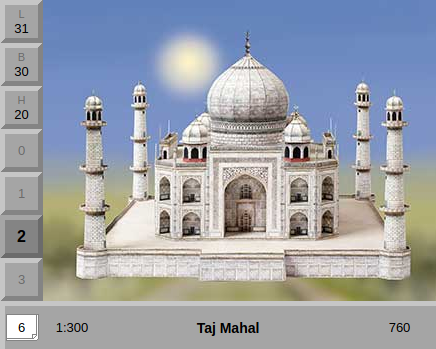 [AUE_760] Taj Mahal, maquette en carton Schreiber-Bogen