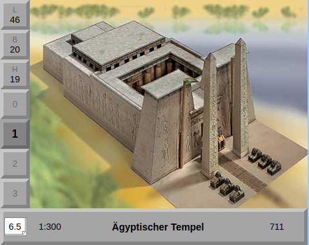 [AUE_711] Temple égyptien, maquette en carton Schreiber-Bogen