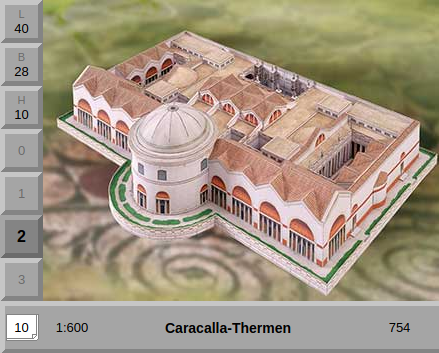 [AUE_754] Thermes de Caracalla Rome, maquette en carton Schreiber-Bogen