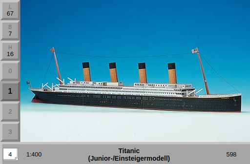 [AUE_598] Titanic, maquette en carton Schreiber-Bogen