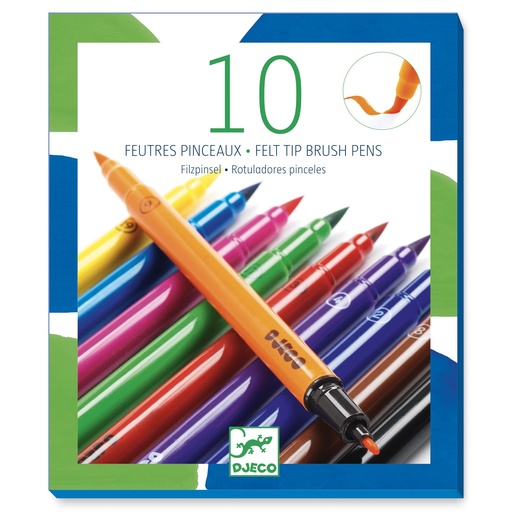 [DJE_DJ08800] Les couleurs des grands 10 feutres pinceaux - Classique Djeco