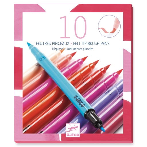 [DJE_DJ08802] Les couleurs des grands 10 feutres pinceaux - Sweet Djeco