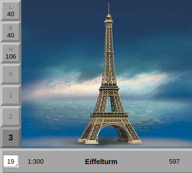 [AUE_597] Tour Eiffel, maquette en carton Schreiber-Bogen