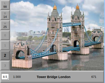 [AUE_671] Tower bridge, maquette en carton Schreiber-Bogen