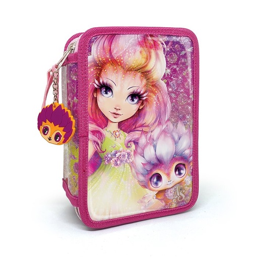 [JPM_12504] Trousse de crayon à 3 volets rose Nebulous star