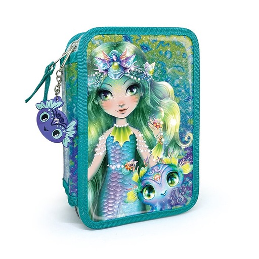[JPM_12503] Trousse de crayon à 3 volets verte Nebulous star