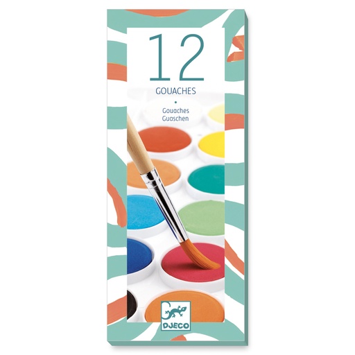 [DJE_DJ08803] Les couleurs des grands 12 pastilles gouaches Classique Djeco