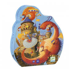 [DJE_DJ07256] Puzzles silhouettes Vaillant et les dragons - 54 pcs Djeco