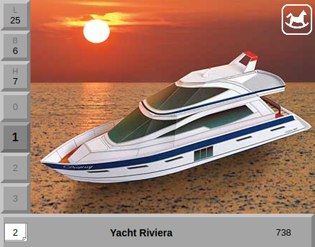 [AUE_738] Yacht riviera, maquette en carton Schreiber-Bogen