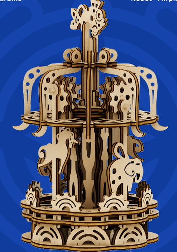 [GIG_PWCAS] Carrousel petit modèle- maquette 3D en bois Mr Playwood