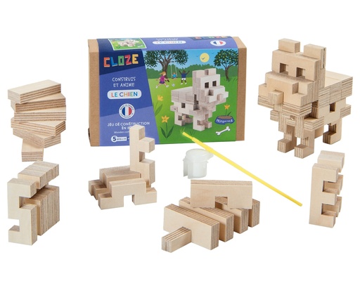 [CLZ_MCH023BL] Jeu de construction aventure - chien Cloze
